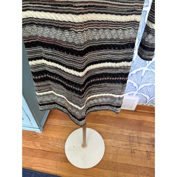 M Missoni Monochrome Lurex Striped Knit Dress Black White Pink Sz. 4 - Picture 8 of 9